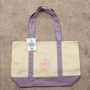 Trader Joe’s Limited Edition Lavender and Cream Large Canvas Tote Bag